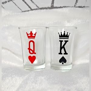 His & Hers Queen & King Shot Glasses